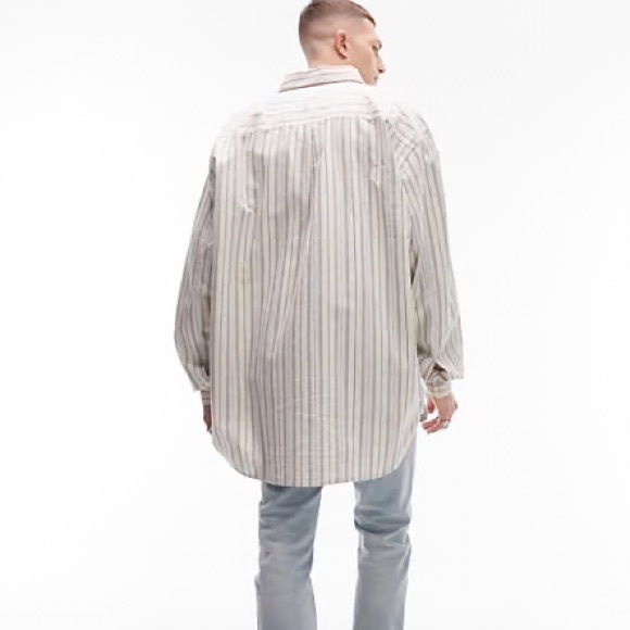 Topman extreme oversized stripped button down shirt - Picture 3 of 5